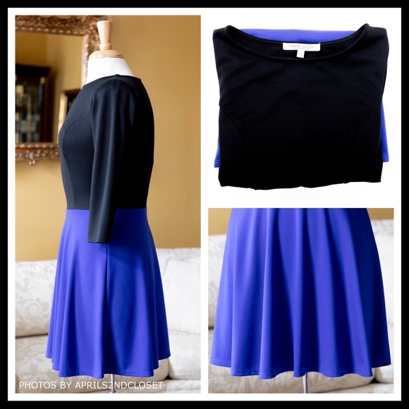 A-LINE KNIT FLOWY 3/4 QUARTER LONG SLEEVES RETRO MINI DRESS A2C - Picture 4 of 6